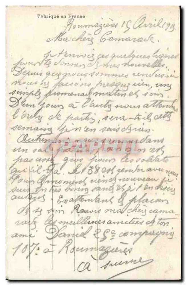 Soldado francês — Poema patriótico — Mygnotis (n° 84) - Verso
