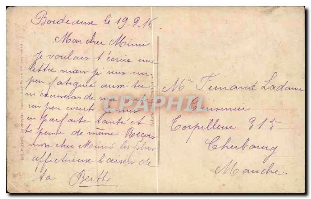 Waffe tragende Frau — patriotischer Motiv — patriotisch 1915 - Rückseite