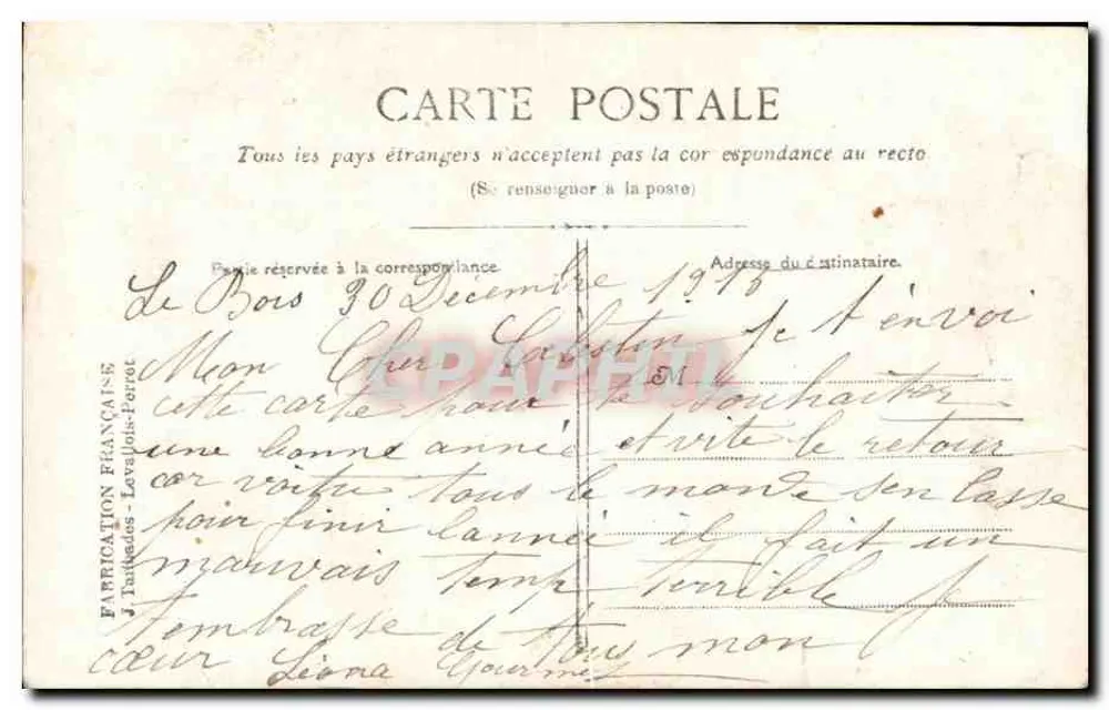 Der Soldatenkalender — 1916 — Idéa — Visé Paris - Rückseite