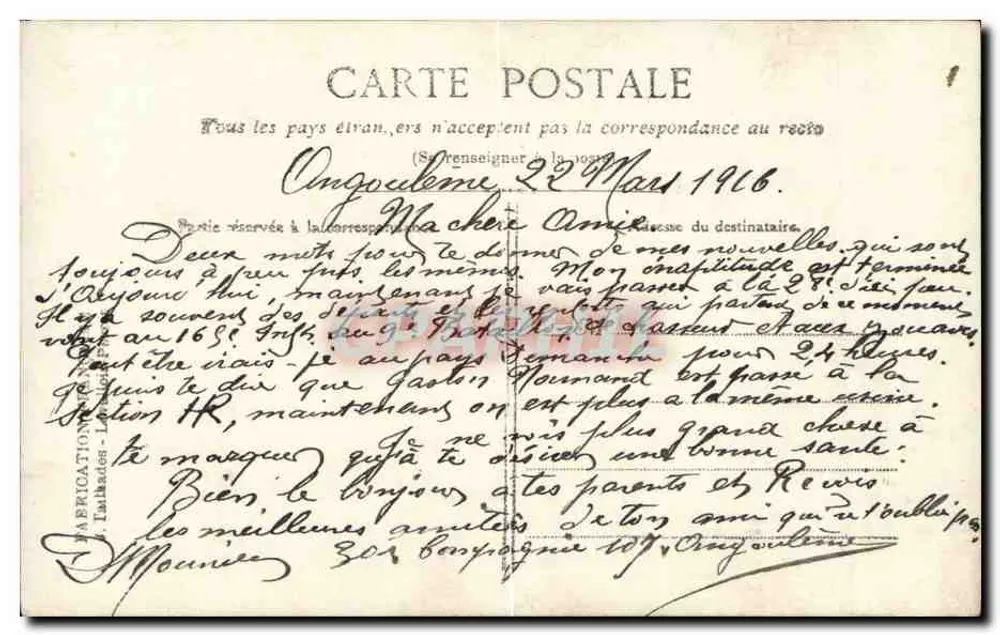 Soldat des 10. Infanterieregiments — Erinnerung — IDÉR, n°66 - Rückseite