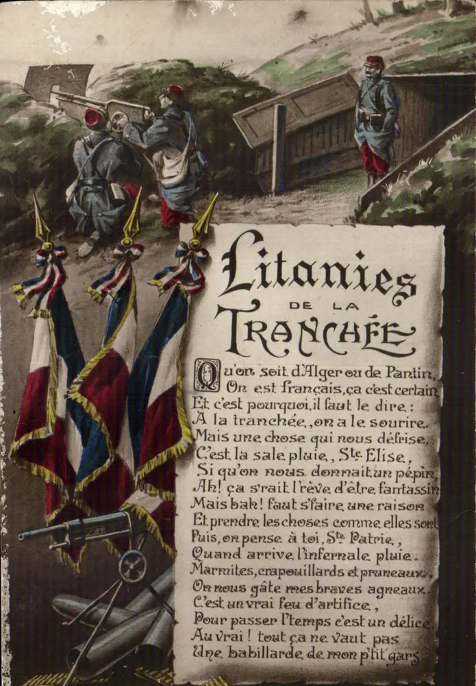 Litanies de la Tranchée — Poème militaire — Éditeur non visible - Recto