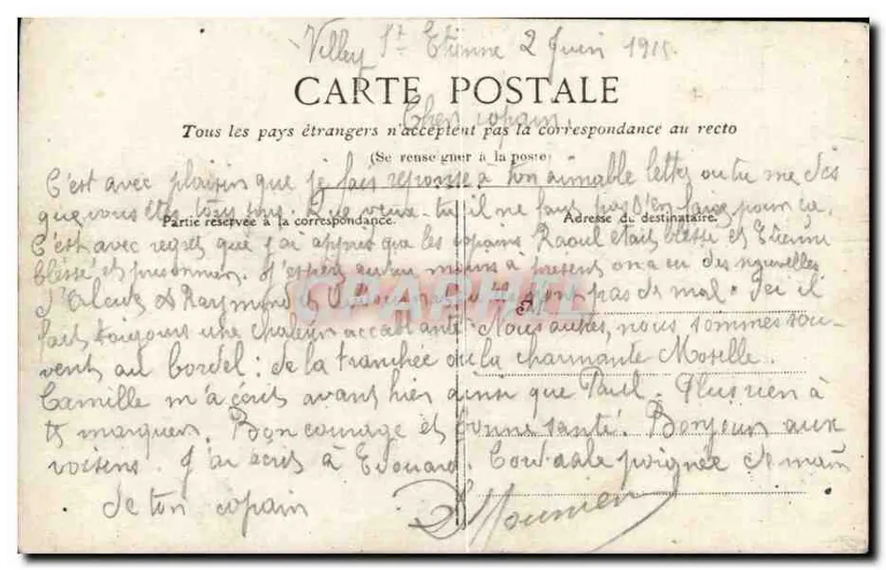 Litanies de la Tranchée — Poème militaire — Éditeur non visible - Verso