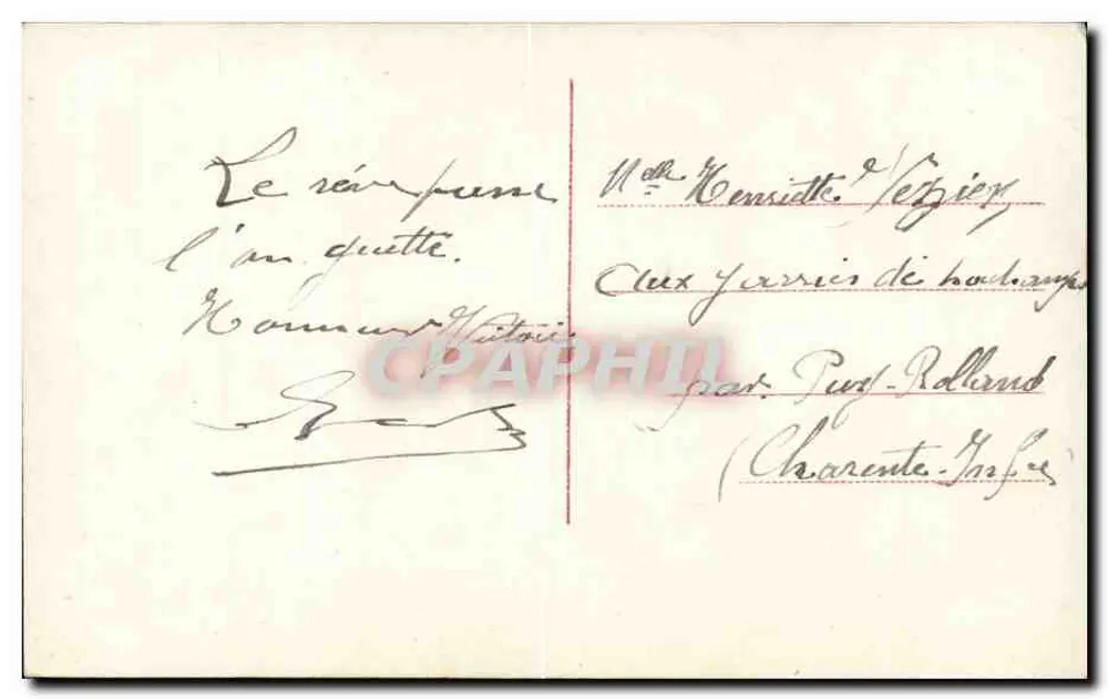 Oiseau de France ! — Flieger und Mechaniker neben einem Flugzeug Furia 329 — Verlag Furia, Nr. 329 - Rückseite