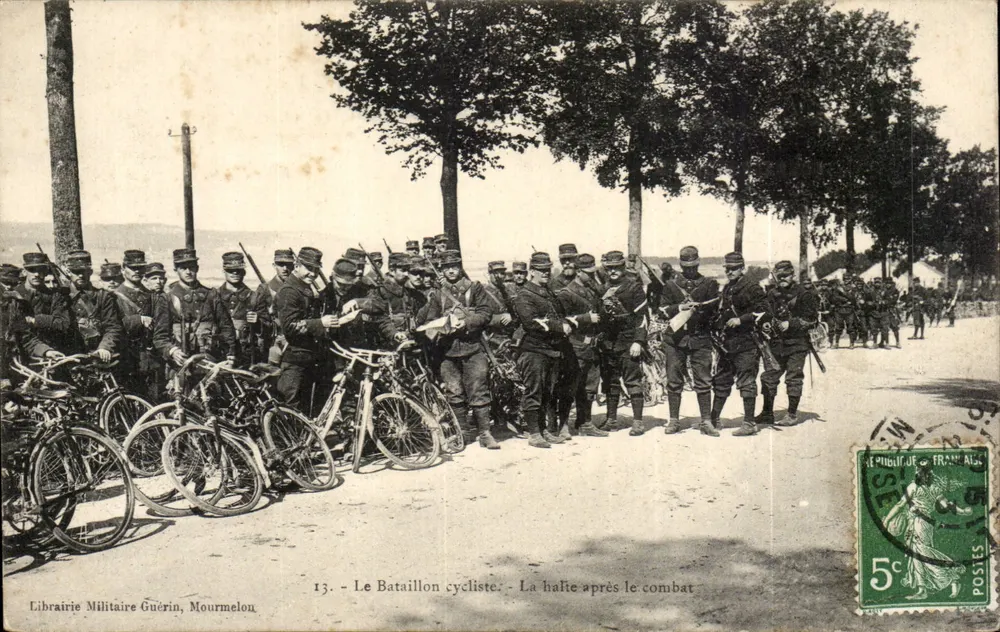 Kavalleriebataillon — Die Pause nach dem Gefecht — Militärbuchhandlung Guérin, Mourmelon - Vorderseite