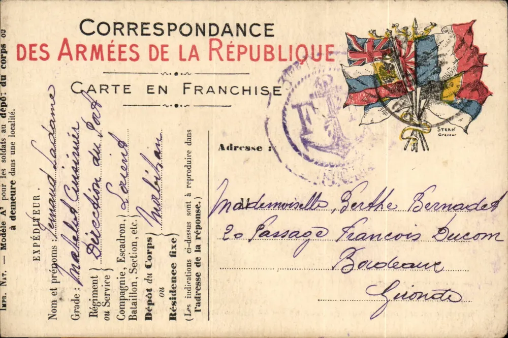 Korrespondenz der Armee der Republik — Freiporto — Stern Gravure - Vorderseite