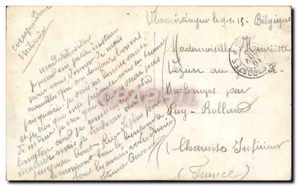 S.M. Albert Ier Rei dos Belgas — retrato em uniforme — editor não identificado - Verso