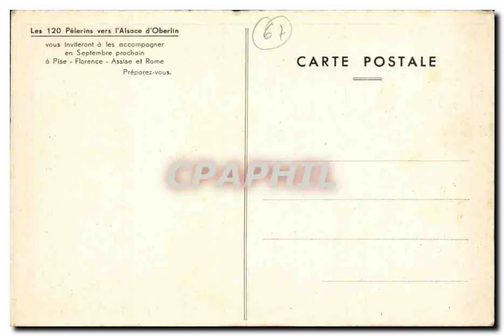 Groep pellegrins in de Alzasse van Oberlin — Juli 1937 — Onbekende uitgever, nr. 582708 - Achterkant