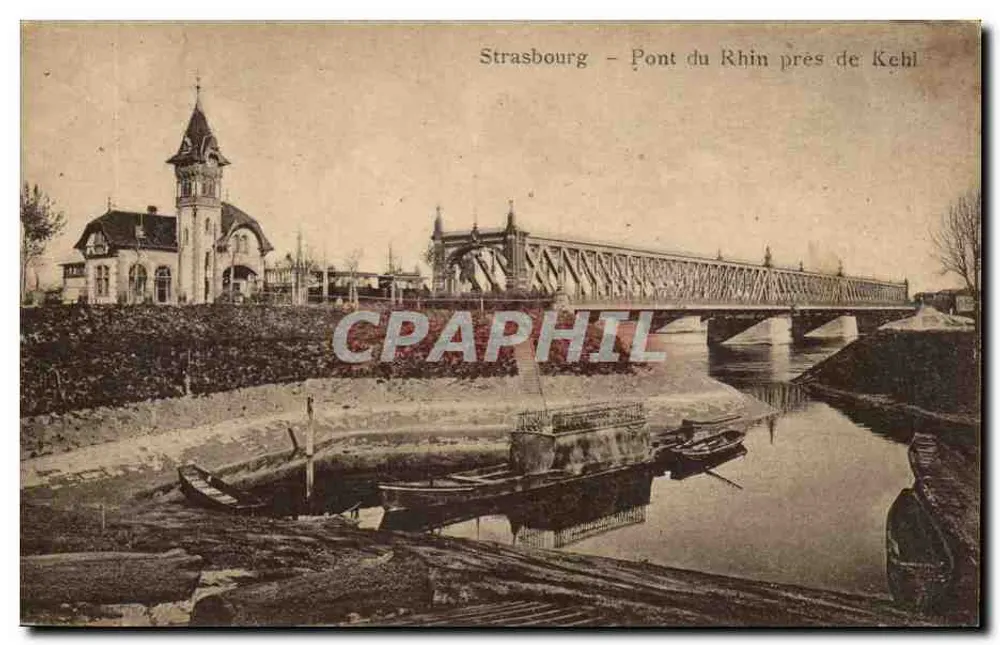 Straßburg - Rheinbrücke bei Kehl — Verleger: Alsacian Art Publishing House - Vorderseite