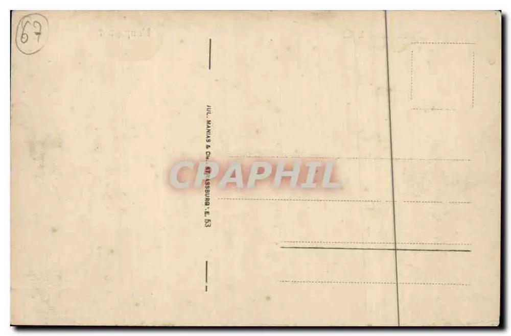 Estrasburgo i. E. — Hauptpost — editor JUL. MANIAS & Cie - Verso
