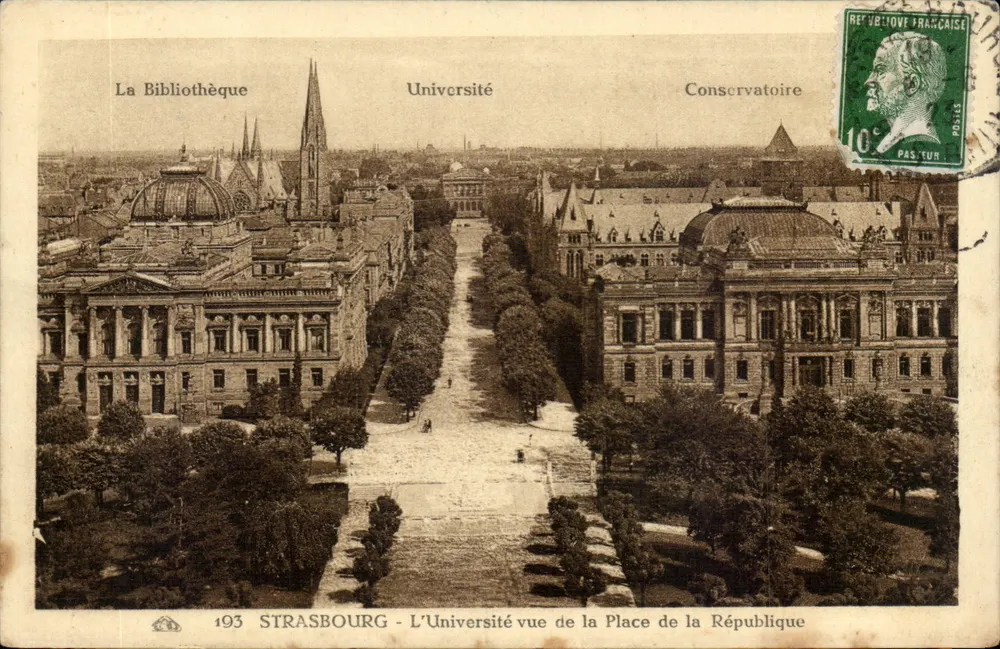 Straßburg - Die Universität aus der Sicht der Place de la République — Verlag CNP, Nr. 193 - Vorderseite