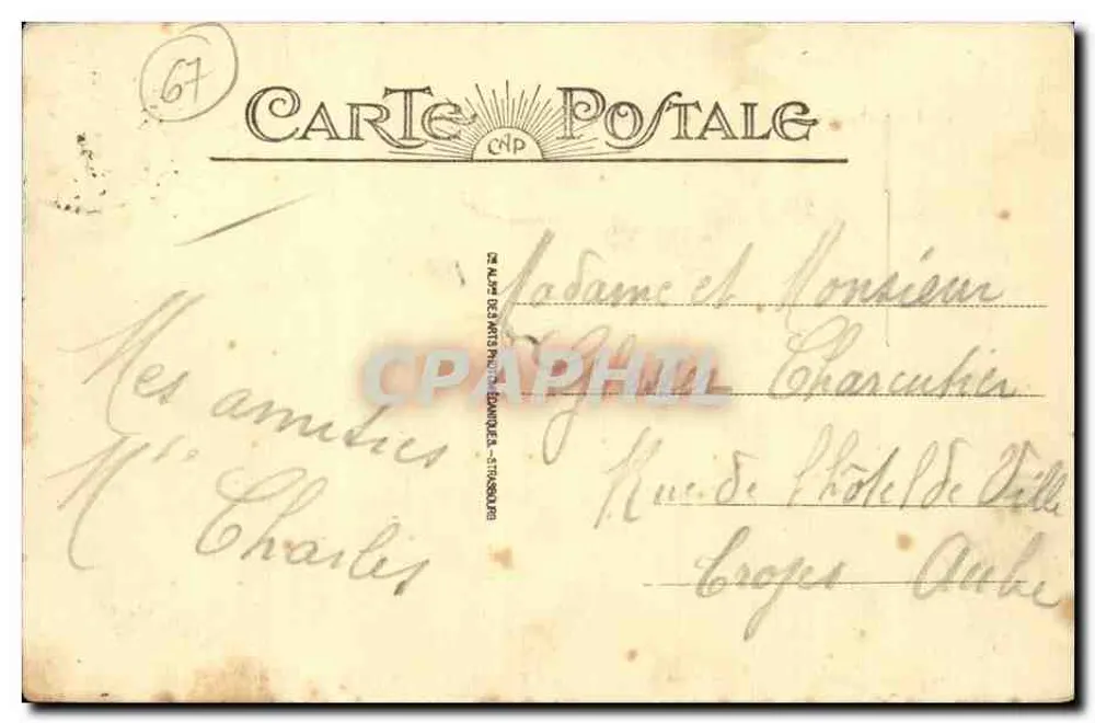 Straßburg - Die Universität aus der Sicht der Place de la République — Verlag CNP, Nr. 193 - Rückseite