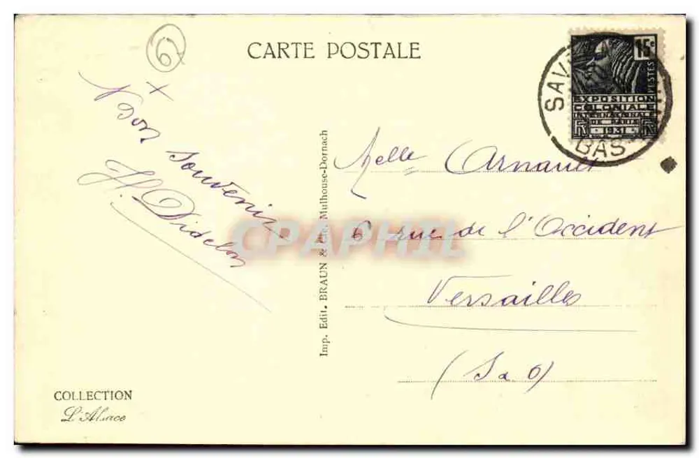 Lützelbourg — O Castelo — Editor Braun & Cie, n° 2208 - Verso