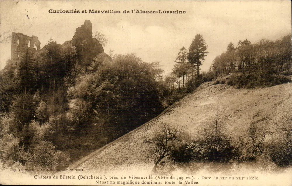 Schloss Bilstein (Belschstein) — Ruinen auf bewaldetem Hügel — Imp. Ad. Welck, Saint-Dié, Nr. 7331 - Vorderseite