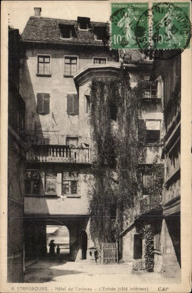 Straßburg - Hotel du Corbeau - Die Eingangstür (Innenansicht) - CAP - Vorderseite