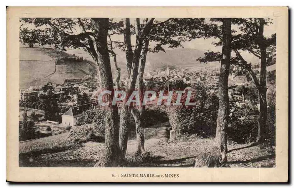 Sainte-Marie-aux-Mines — vista panorâmica de um promontório arborizado — editor Berberet, Strasbourg - Frente