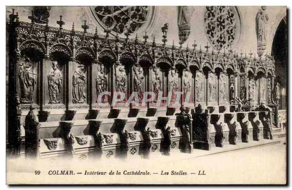 Colmar — Interior da Catedral — As Stalles — LL - Frente