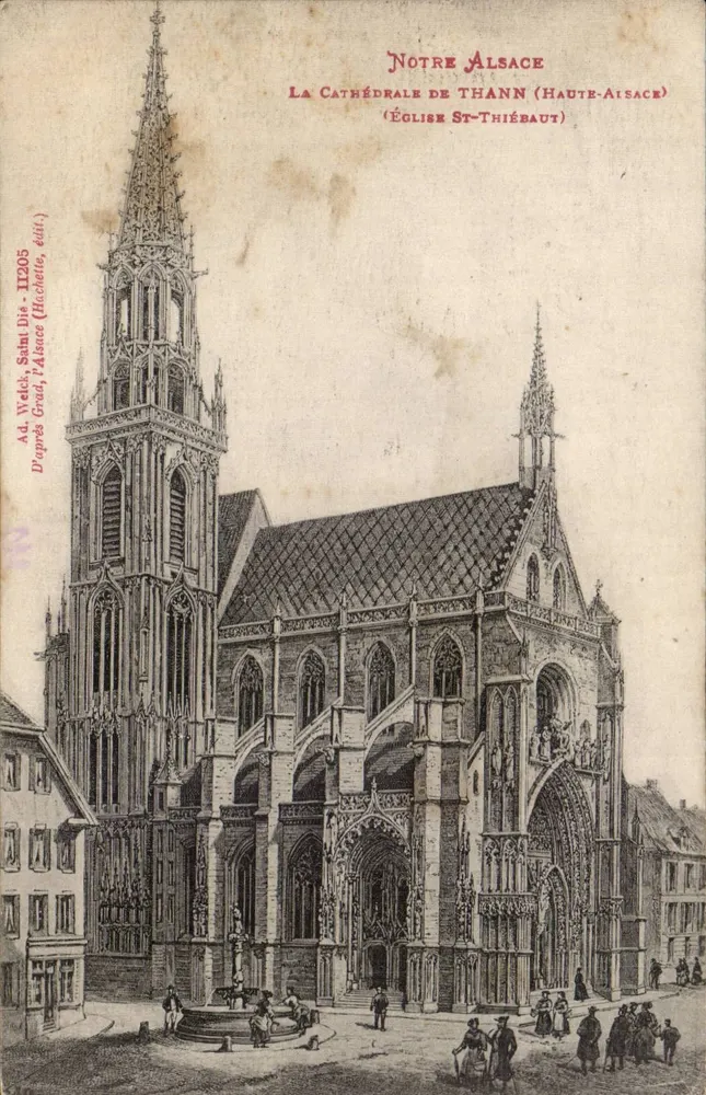 Die Kathedrale von Thann (Haut-Rhein) — Kirche St-Thiébaut — Ad. Velch, Saint-Dié (Hachette, Verlag) - Vorderseite