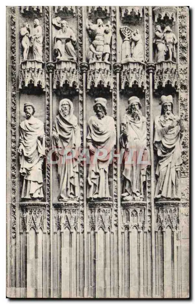 Statuen des grossen Portals (Süd) — Straßburg — Felix Loib, Kunstverlaganstalt, Straßburg - Vorderseite