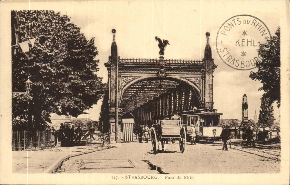 Straßburg - Rheinbrücke — Rheinbrücken, Kehl — unbekannter Verlag, Nr. 127 - Vorderseite