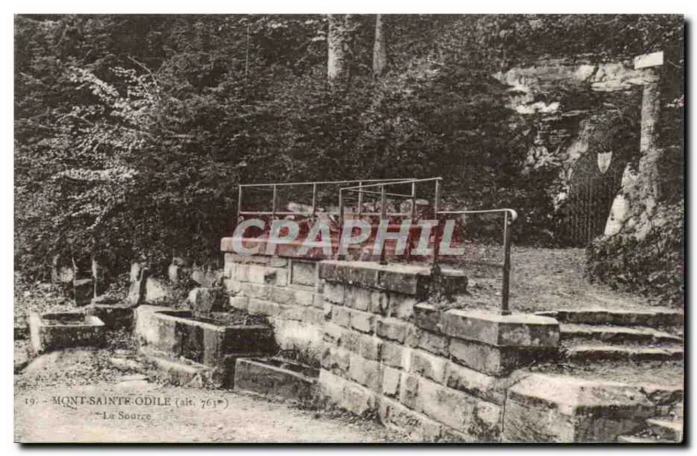 Mont-Sainte-Odile (alt. 761m) — A Fonte — Bilhete postal antigo n°19 - Frente