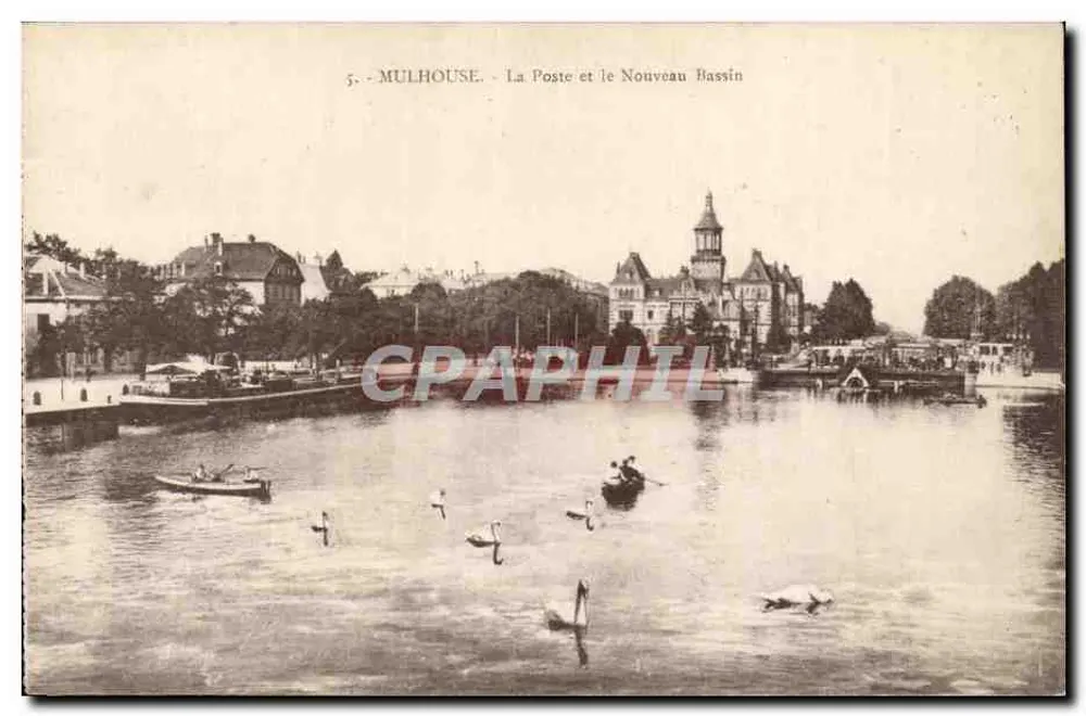 Mulhouse - Die Post und der Neue Seebecken — Moderne Ansichtskarte - Vorderseite