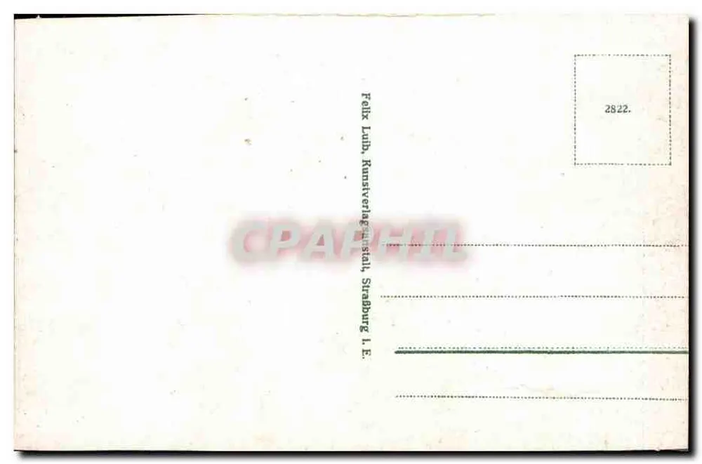 Strasbourg i. E. Altes Haus — editor Felix Lubb, n° 2822 - Verso