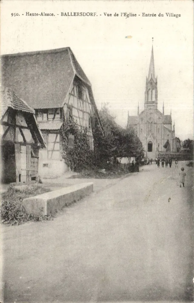 Ballersdorf - Ansicht der Kirche - Eingang zum Dorf — Oberelsass, Herausgeber Chadourne, Belfort - Vorderseite