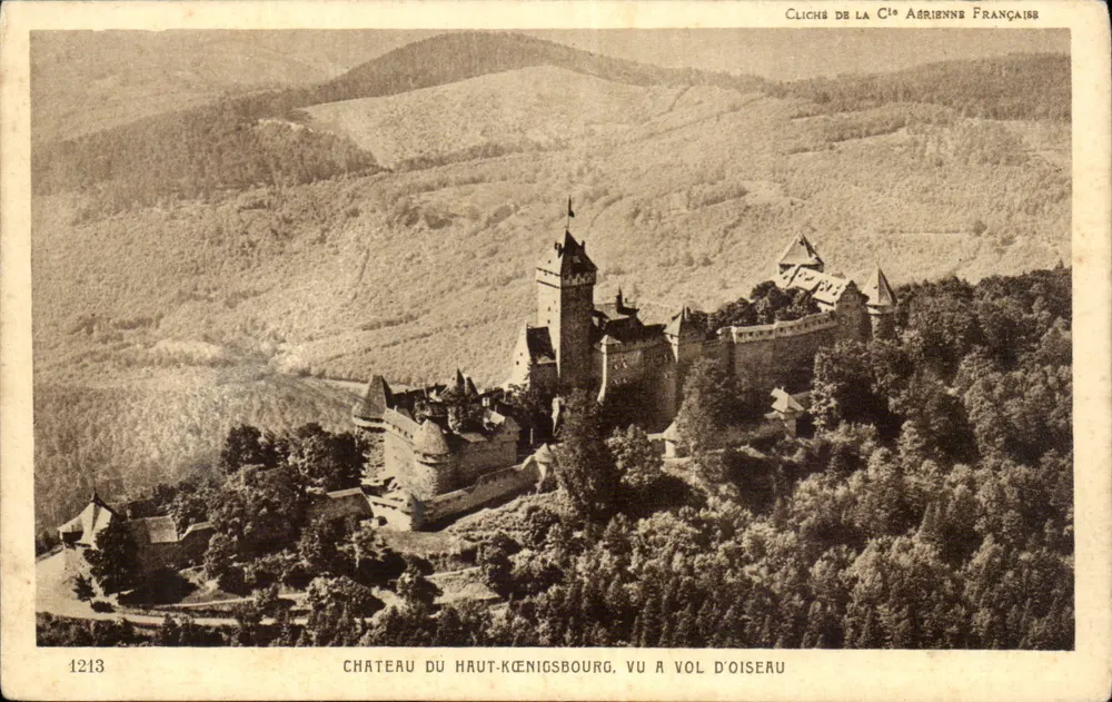 Schloss Haut-Kœnigsbourg — von oben gesehen — photograph von Cie Adrienne Française, Nr. 1213 - Vorderseite