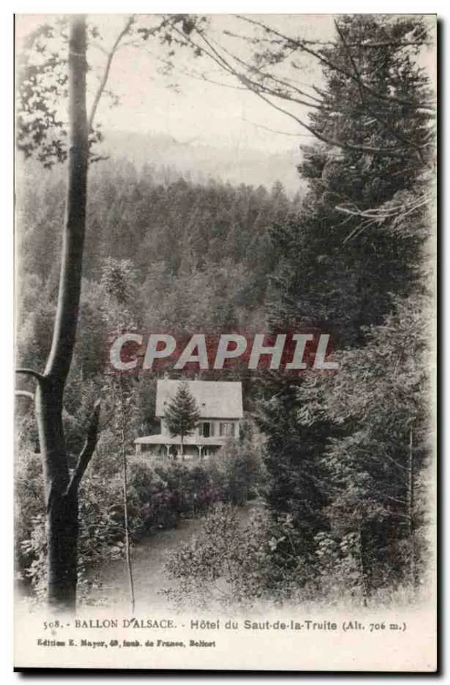 Ballon der Elsass — Hotel du Saut-de-la-Truite (Höhe 706 m.) — Edition E. Mayor, Impr. de France, Belfort - Vorderseite