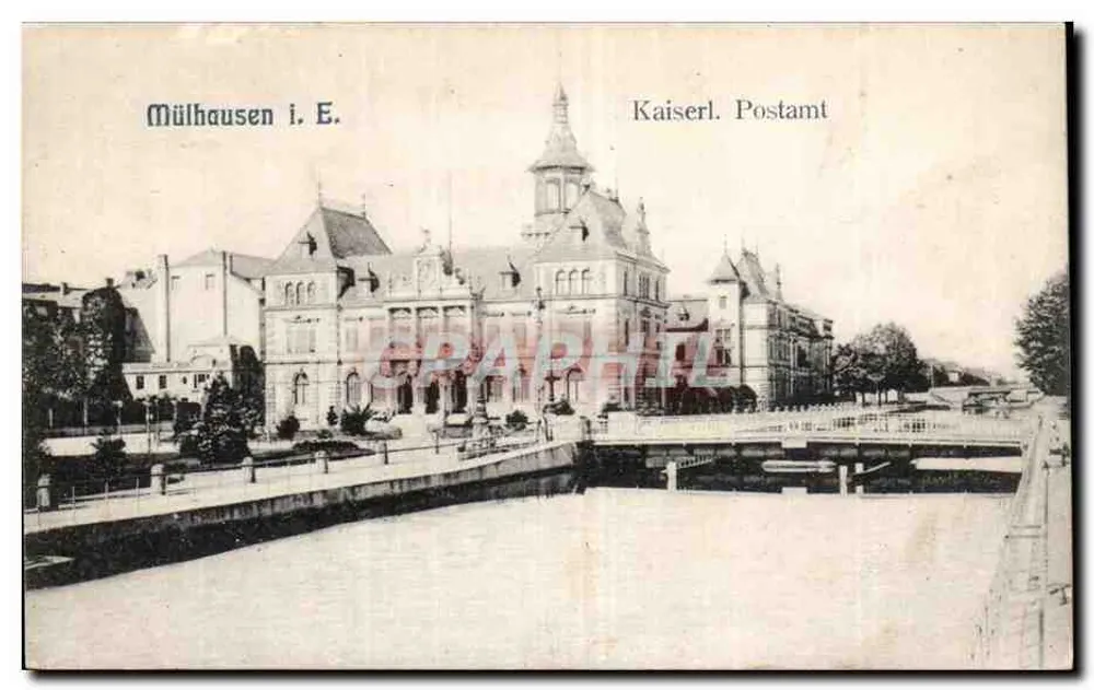 Mülhausen i. E. — Kaiserl. Postamt — editor não visível - Frente
