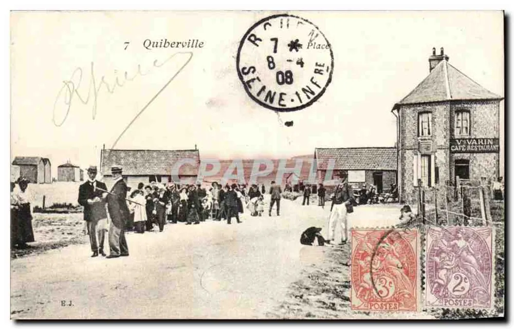 Quiberville — Platz — V. Varin Café Restaurant - Vorderseite