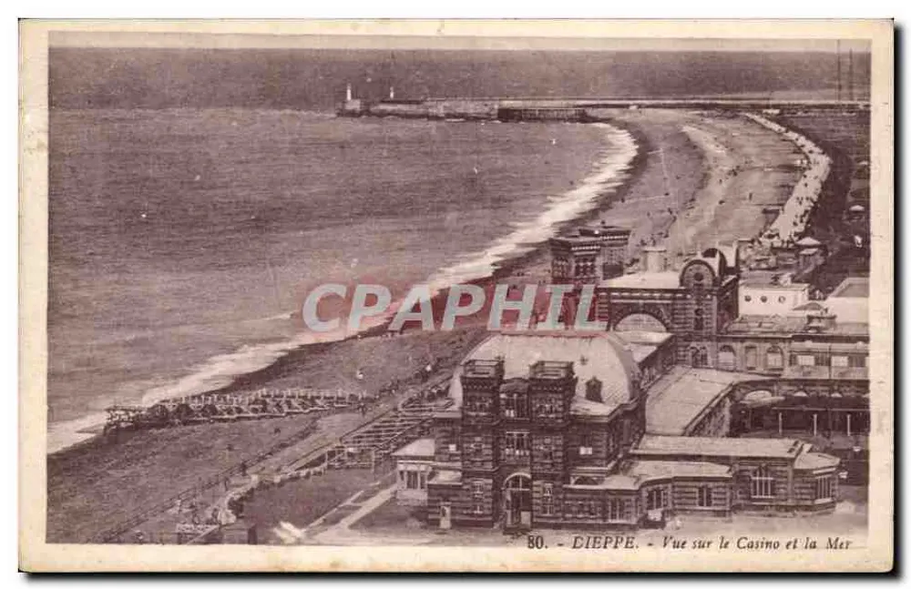 Dieppe — Ansicht des Casinos und des Meeres — G. Arnaud, Verlag, Nr. 80 - Vorderseite