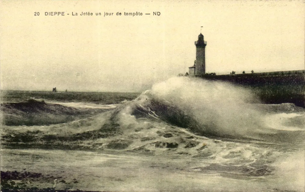 Dieppe - Vista da Ponte em um dia de tempestade — ND - Frente
