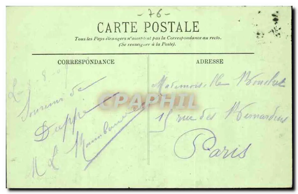 Dieppe — Os Parques com Maré Baixa — LL. - Verso