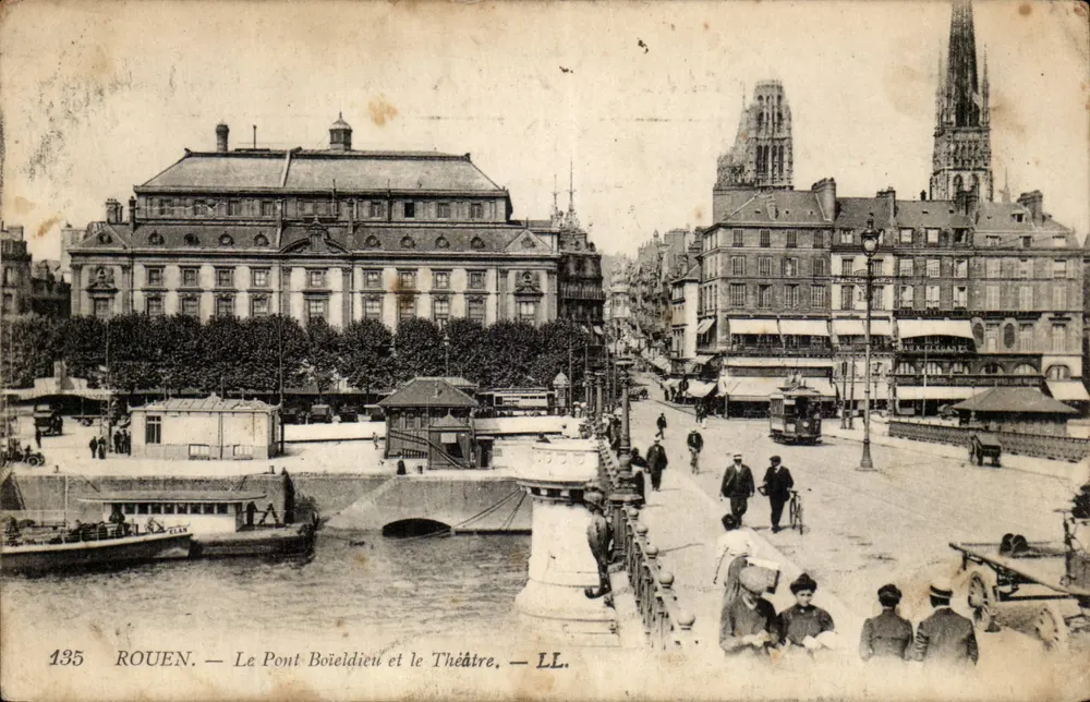 Rouen — Il Ponte Boieldieu e il Teatro — LL. n° 135 - Recto