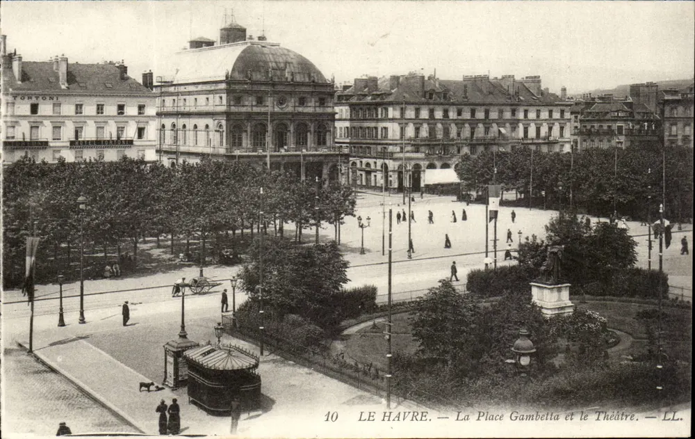 Le Havre — La Place Gambetta und das Theater — LL. — n°10 - Vorderseite