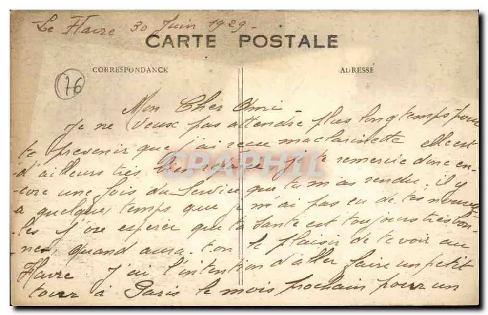 Le Havre — Place Gambetta und Quai Georges V — G. F. Le Havre - Rückseite