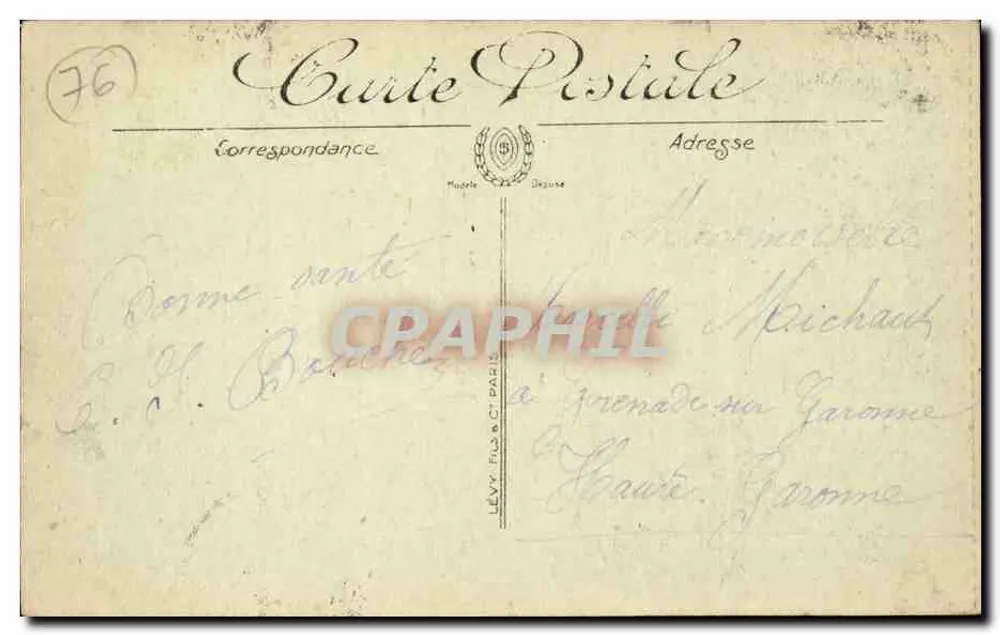 Le Tréport — A Terrasse vista para Mers — LL. — n°191 - Verso