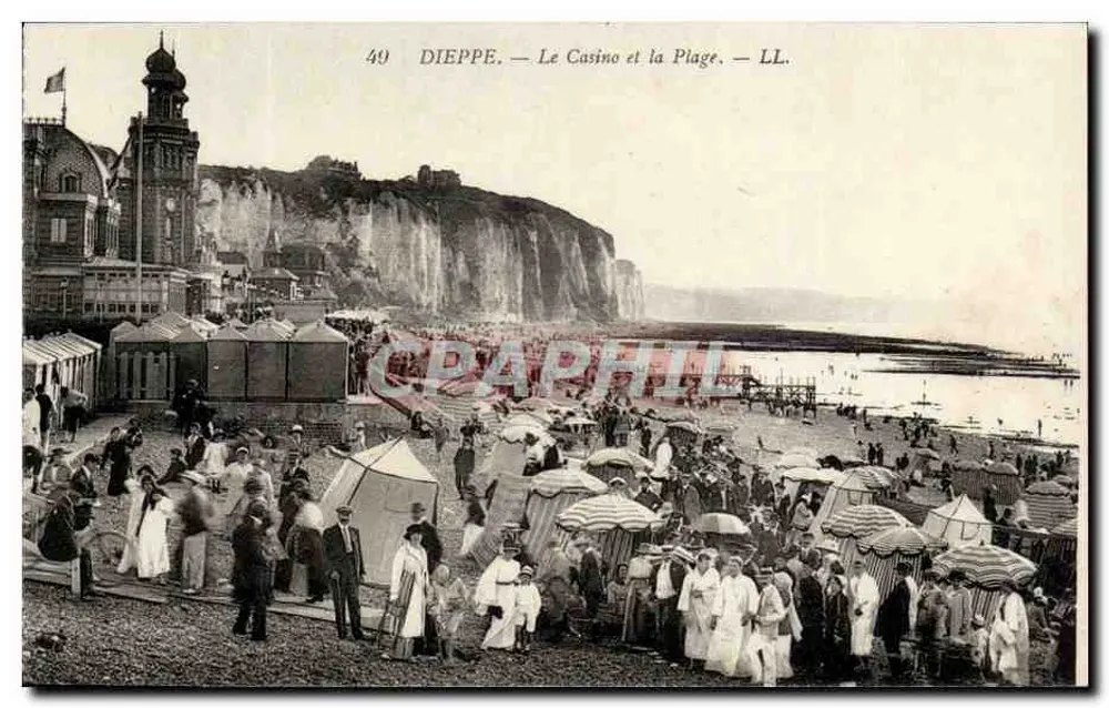 Dieppe — O Casino e a Praia — LL. - Frente