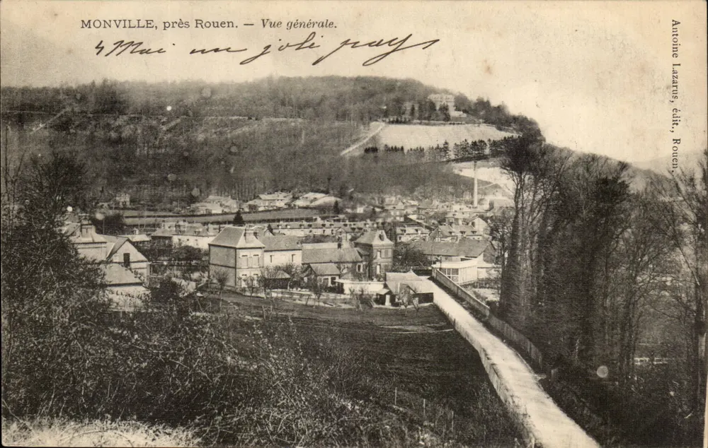 Monville, perto de Rouen — Vista geral — Antoine Lazars, editor, Rouen - Frente
