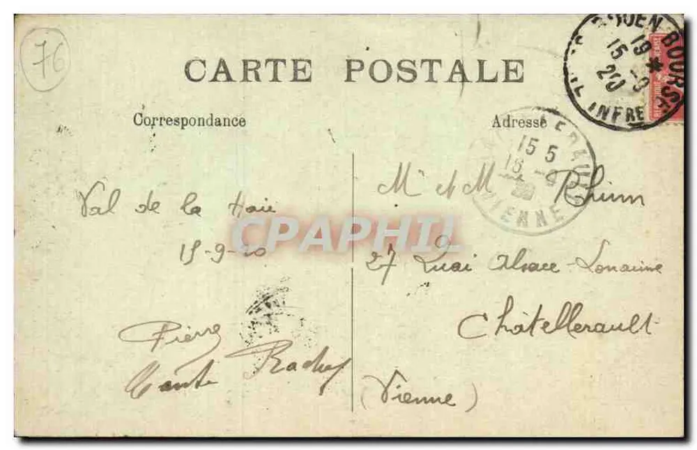 Val de la Haie — A Coluna — E. Lit. Bazin-Lefebvre - Verso