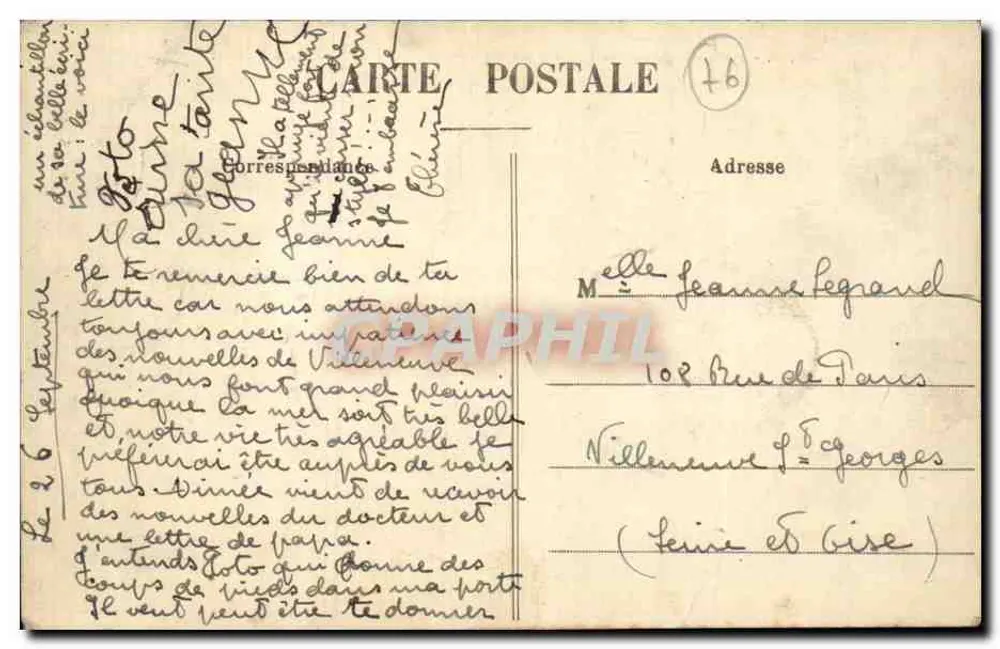 Sainte-Adresse - O Boulevard Dufayel — Em torno de Le Havre — C.V. 2509 - Verso