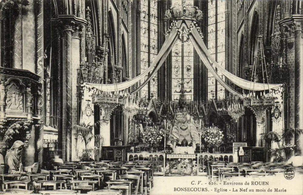 Igreja de Bonsecours — Nef no mês de Maria — C.V. 626 — Arredores de Rouen - Frente