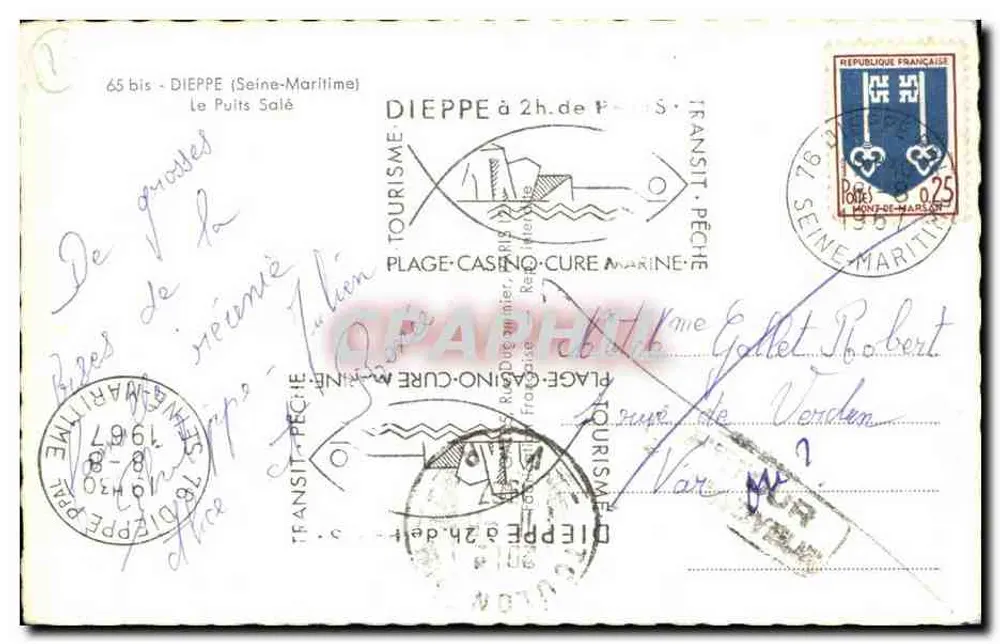 O Poço Salgado em Dieppe — editor Gulf, n° 65 bis - Verso