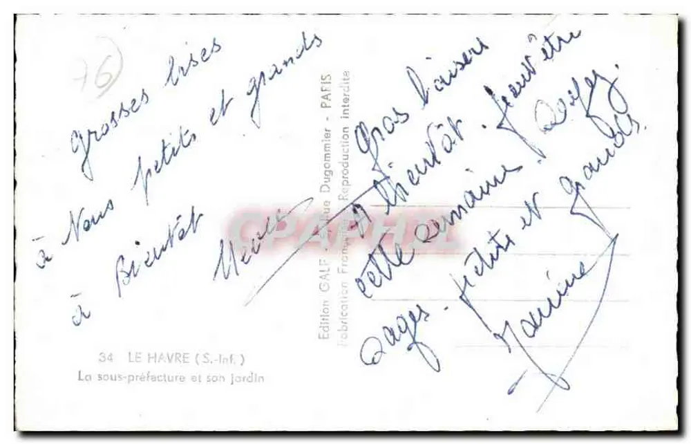 Die Unterprefektur und ihr Garten — Le Havre — Édition GALP - Rückseite