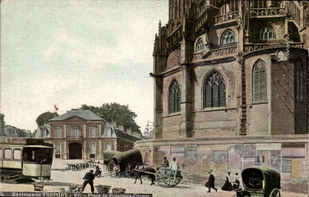 Entornos del TREPORT - EU - Plaza del Presidente-Carnot — editor L. V. & Cie - Anverso