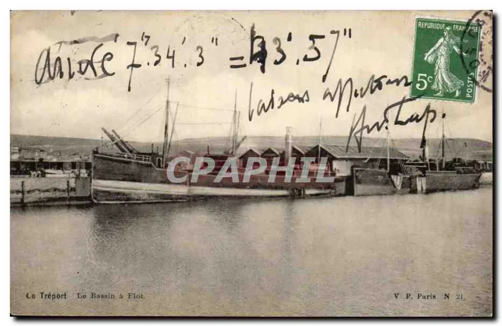 Le Tréport — Le Bassin à Flot — V.P. Paris N°21 - Frente