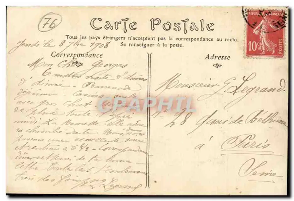 Le Tréport — De Ingang van het Haven — ND. Prot - Achterkant