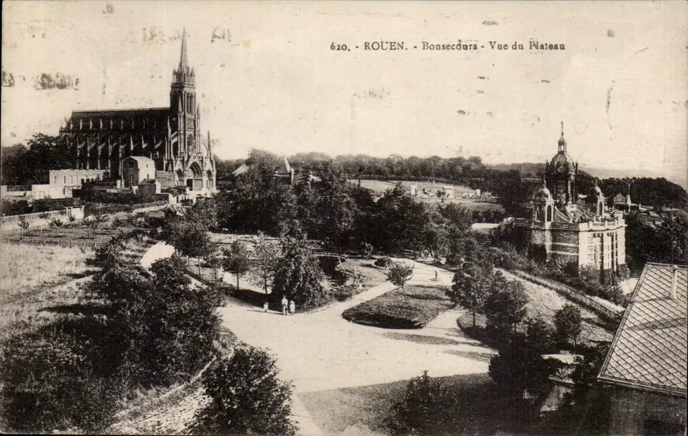 Rouen - Bonsecours - Uitzicht op het Plateau — Antieke ansichtkaart n°620 - Voorkant