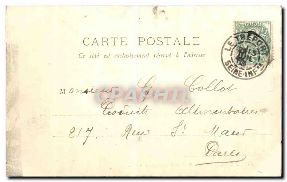 Le Tréport — A entrada do porto com maré baixa — LL. n°26 - Verso